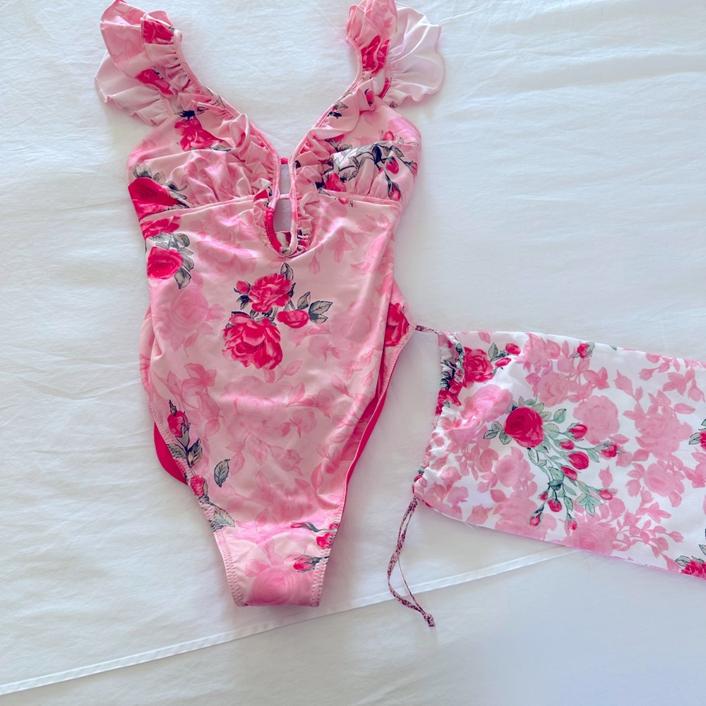 LoveShackFancy Tibbie one piece Bathing Suit